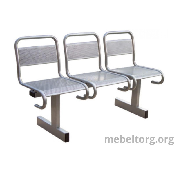 Секция стульев "Вояж" жесткая, разборная, 3-х секционная