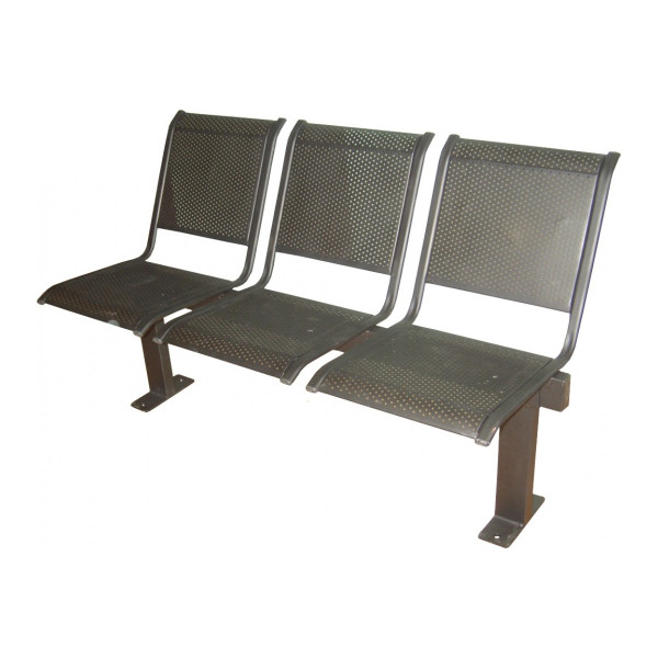 Секция стульев "Вега", разборная, 3-х местная на прямых опорах